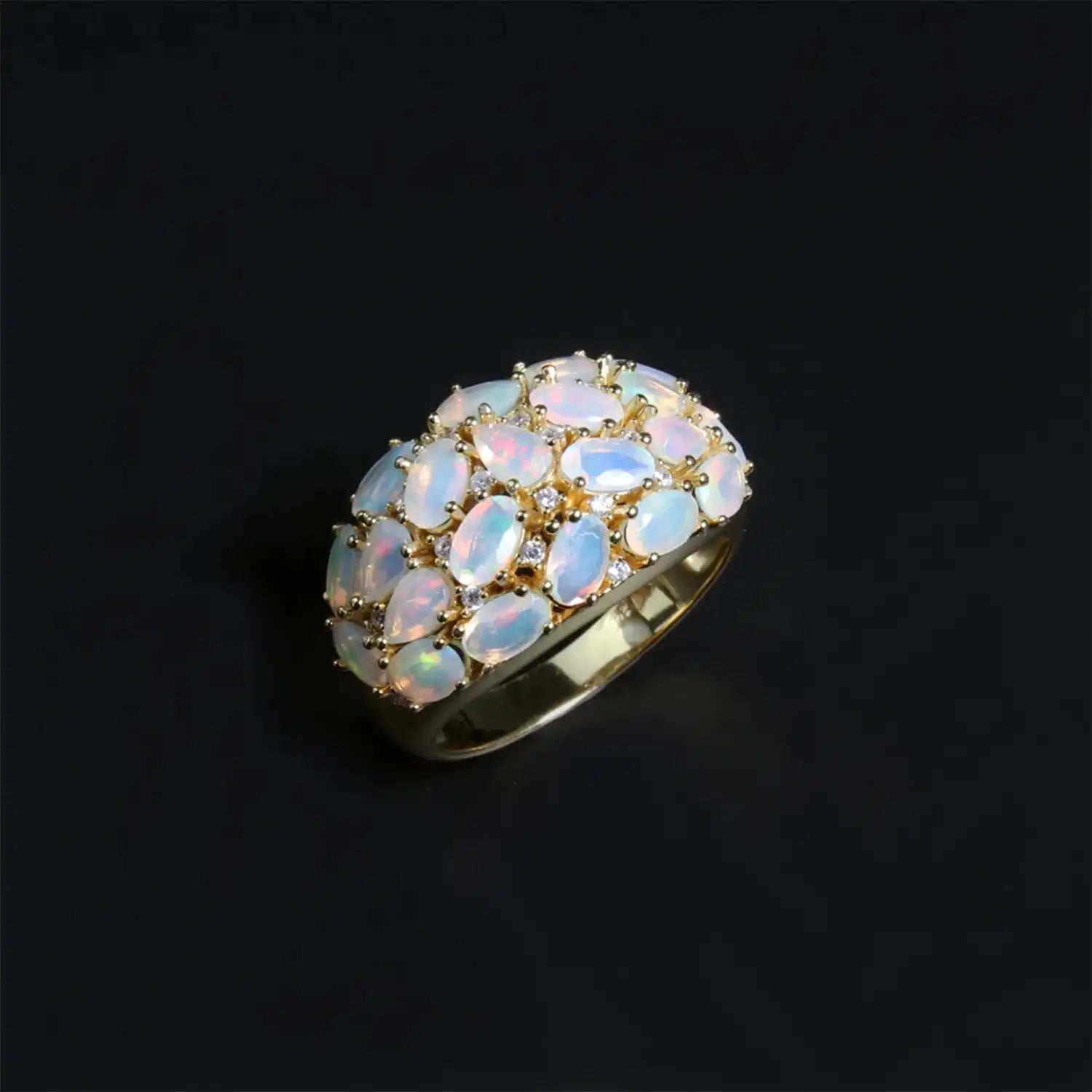 Luxury 4ct Ethiopian Opal Sterling Silver Ring